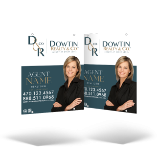 24x30 Two-Sided Styrene/Aluminum Hanging Panel w/ Grommets for Dowtin Realty & Co