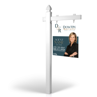 5' Easy Arm Post with 24"x30" Two-Sided Hanging Panels:Styrene,Reflective,Aluminum for Dowtin Realty & Co