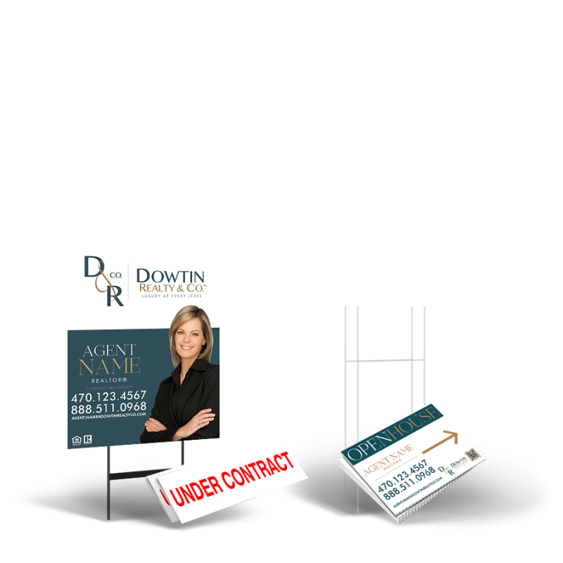 Dowtin Realty & Co Starter Package: 24x30 Yard Sign, Directionals, Stands, Clip-Ons Dowtin Realty & Co Starter Package: 24x30 Yard Sign, Directionals, Stands, Clip-Ons