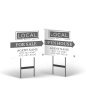 18"x14" Two-Sided Styrene/Reflective Yard Sign on Black Powder-Coated Stand, Local Realty