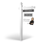 5' Easy Arm Post with 24"x30" Two-Sided Hanging Panels:Styrene,Reflective,Aluminum for Local Realty