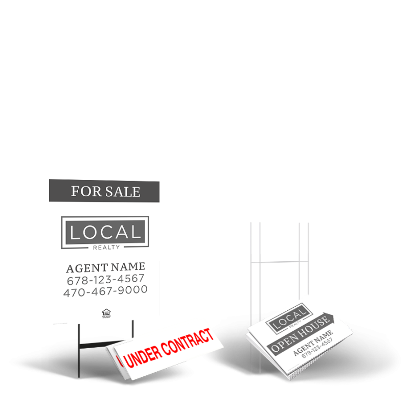 Local Realty Starter Package: 24x30 Yard Sign, Directionals, Stands, Clip-Ons