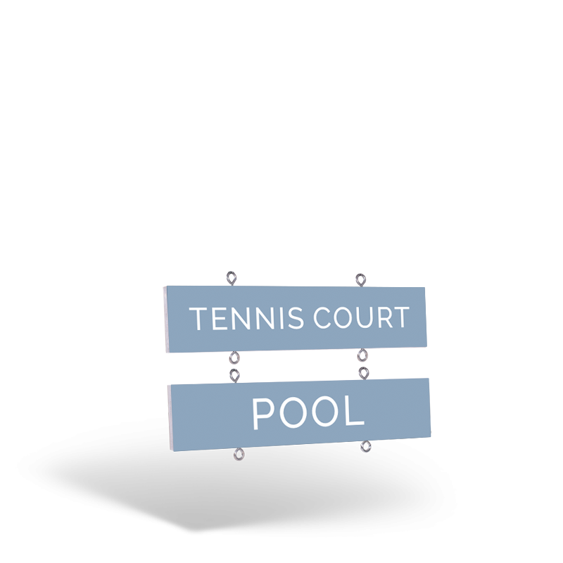 24"X6" Two-Sided Hanging Wooden Rider for Beacham & Co.