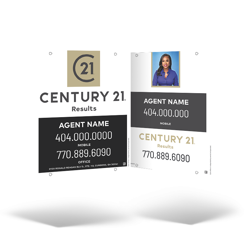 24x30 Two-Sided Styrene/Aluminum Hanging Panel w/ Grommets for Century 21 Results