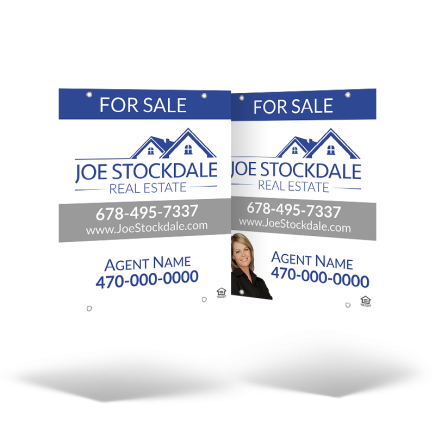 24x30 Two-Sided Styrene/Aluminum Hanging Panel w/ Grommets for Joe Stockdale RE