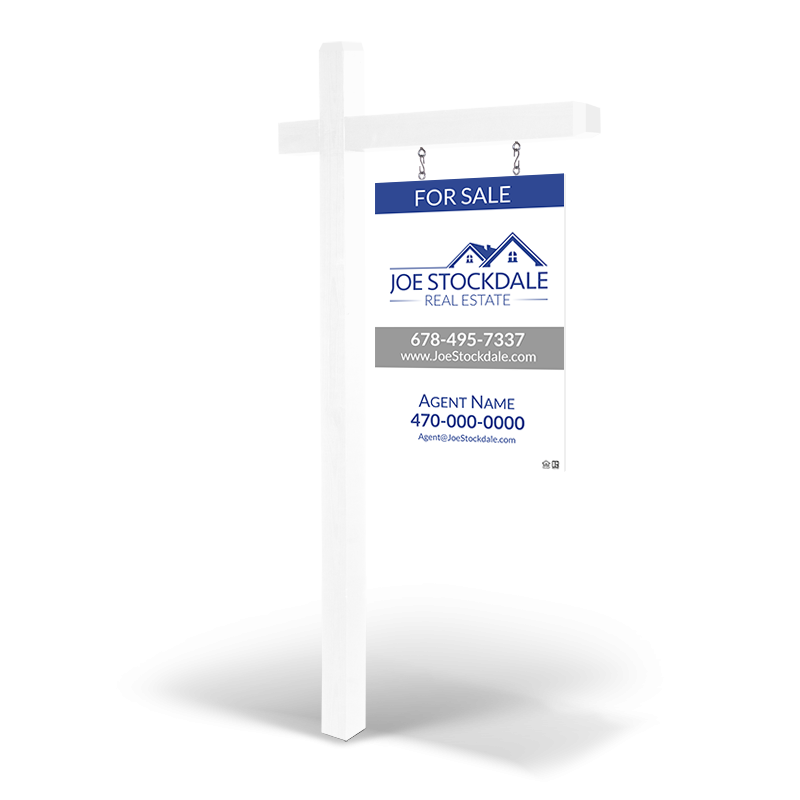 2X3'CustomWooden2-Sided Hanging Panel  in ReflectiveorNon Reflective with Wooden Arm Post&Installation For Joe Stockdale RE