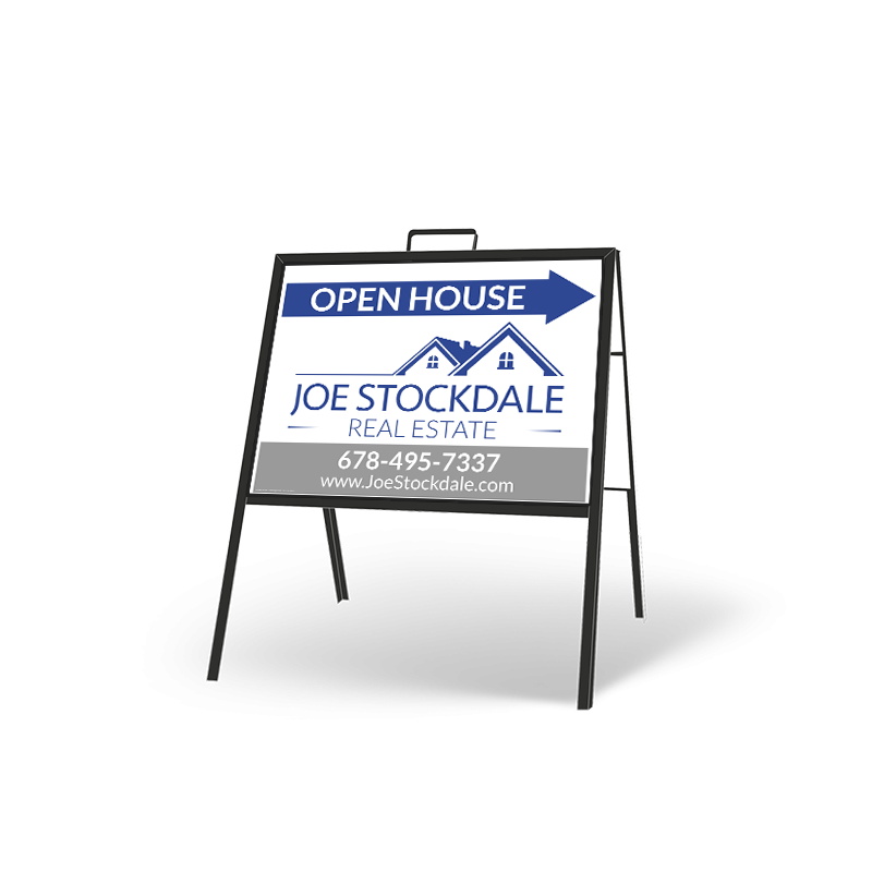 24" X 18" FOLDING "A" FRAME W/ TWO 24"X18" STYRENE CUSTOM PRINTED INSERTS For Joe Stockdale RE 24" X 18" FOLDING "A" FRAME W/ TWO 24"X18" STYRENE CUSTOM PRINTED INSERTS For Joe Stockdale RE