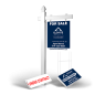 Homerun Pkg:6'Easy Arm Post,24"x30"Styrene Panel,4Coroplast Directionals,4Step Stake Stands for Elevate Realty