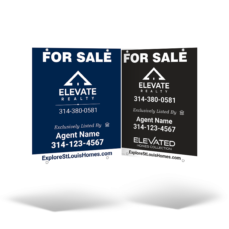 24x30 Two-Sided Styrene/Aluminum Hanging Panel w/ Grommets for Elevate Realty 24x30 Two-Sided Styrene/Aluminum Hanging Panel w/ Grommets for Elevate Realty