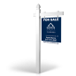 6' Easy Arm Post with 24"x30" Two-Sided Hanging Panels: Styrene, Aluminum, & Reflective Options for Elevate Realty