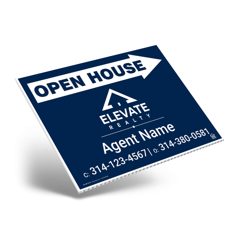 24" X18" ONE OR TWO SIDED CUSTOM COROPLAST SIGN PANEL For Elevate Realty