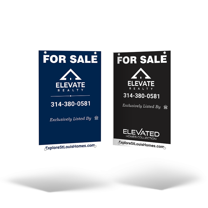 18"x28" 2-Sided Aluminum Panel w/ Grommets, Reflective Option for Elevate Realty