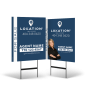 24"x30" Two-Sided Styrene/Reflective Yard Sign on Black Powder-Coated Stand for Lokation RE 24"x30" Two-Sided Styrene/Reflective Yard Sign on Black Powder-Coated Stand for Lokation RE