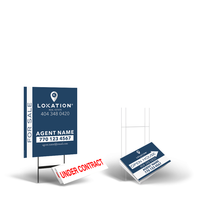 Lokation RE Starter Package: 24x30 Yard Sign, Directionals, Stands, Clip-Ons