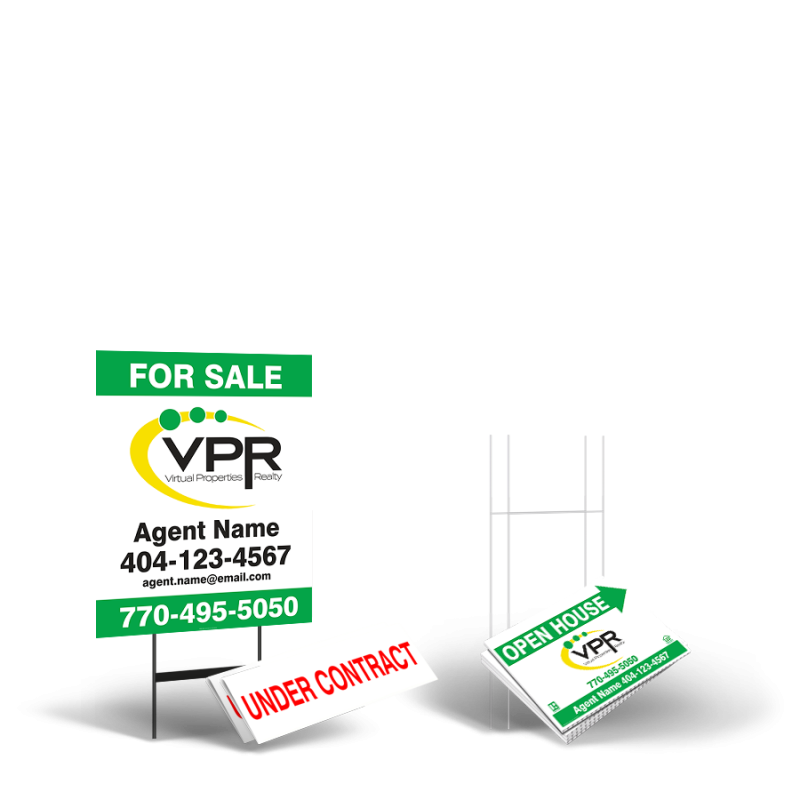 Virtual Properties Realty Starter Package: 24x30 Yard Sign, Directionals, Stands, Clip-Ons Virtual Properties Realty Starter Package: 24x30 Yard Sign, Directionals, Stands, Clip-Ons