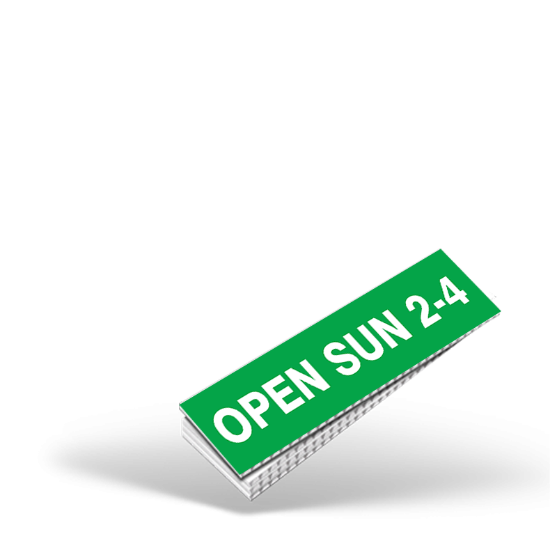 CUSTOM 4"X18" OR 4"X24" TWO SIDED PRINTED COROPLAST RIDER For Virtual Properties Realty