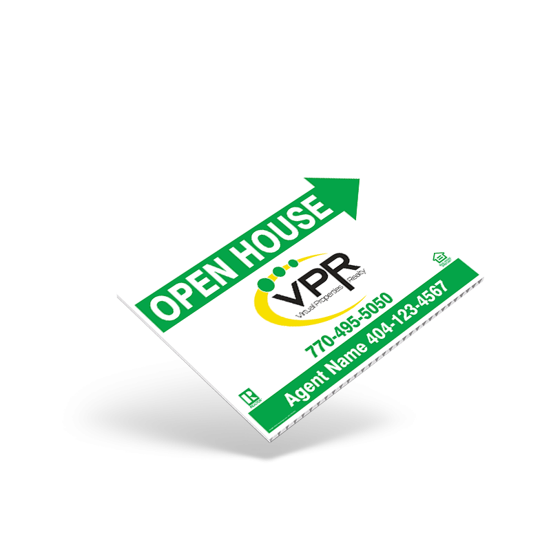 18"X12" TWO SIDED CUSTOM PRINTED COROPLAST SIGN PANEL for Virtual Properties Realty