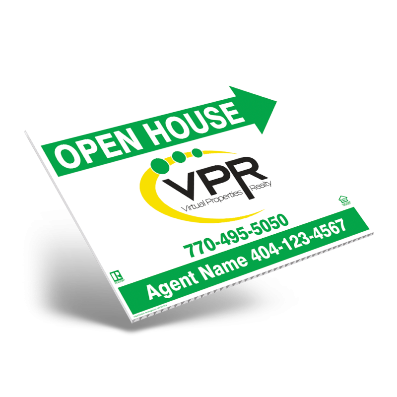 24" X18" ONE OR TWO SIDED CUSTOM COROPLAST SIGN PANEL For Virtual Properties Realty
