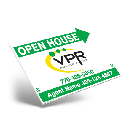 24" X18" ONE OR TWO SIDED CUSTOM COROPLAST SIGN PANEL For Virtual Properties Realty