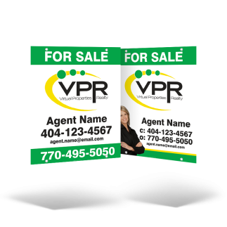 24x30 Two-Sided Styrene/Aluminum Hanging Panel w/ Grommets for Virtual Properties Realty