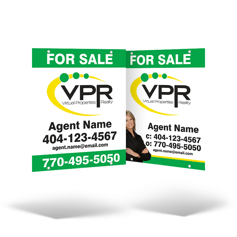 24x30 Two-Sided Styrene/Aluminum Hanging Panel w/ Grommets for Virtual Properties Realty