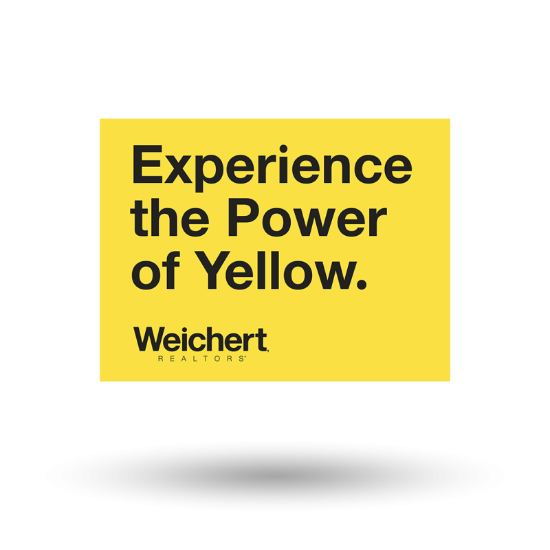 18x24 Styrene Yard Sign, Double-Sided, on Black Powder-Coated Stand – Weichert 18x24 Styrene Yard Sign, Double-Sided, on Black Powder-Coated Stand – Weichert