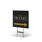 Home Real Estate:18"x18"Two-Sided Styrene Yard Sign:Standard&Reflective on Black Stand