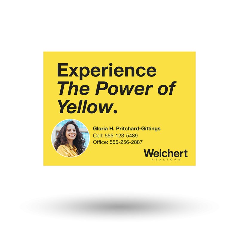 24"x18" Styrene Panel for A-Frame – Weichert "Power of Yellow