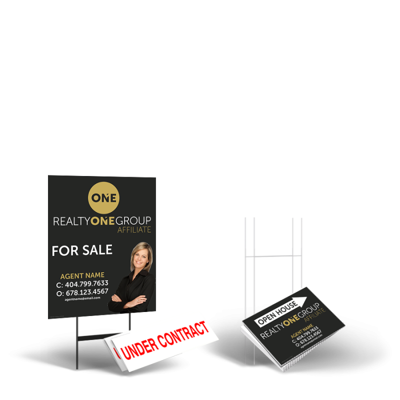 Realty ONE Affiliate Starter Package: 24x30 Yard Sign, Directionals, Stands, Clip-Ons