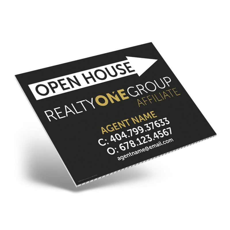 24" X18" ONE OR TWO SIDED CUSTOM COROPLAST SIGN PANEL For Realty ONE Affiliate