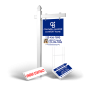 Homerun Pkg:6'Easy Arm Post,24"x30"Styrene Panel,4Coroplast Directionals,4Step Stake Stands for Coldwell Banker Affiliate