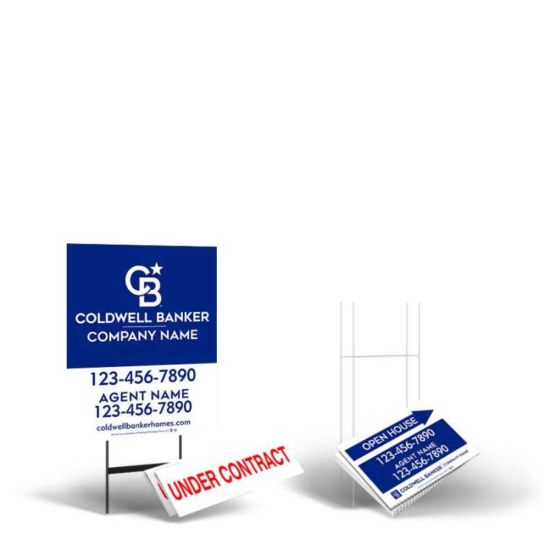 Coldwell Banker Affiliate Starter Package: 24x30 Yard Sign, Directionals, Stands, Clip-Ons