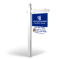 6' Easy Arm Post with 24"x30" Two-Sided Hanging Panels: Styrene, Aluminum, & Reflective Options for Coldwell Banker Affiliate