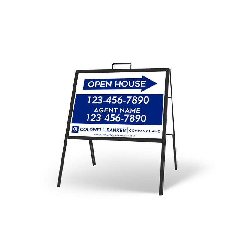 24" X 18" FOLDING "A" FRAME W/ TWO 24"X18" STYRENE CUSTOM PRINTED INSERTS For Coldwell Banker Affiliate