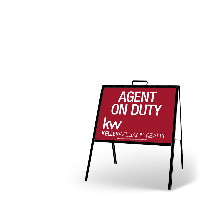 24"x18" Folding A-Frame with Two Styrene Custom Inserts for Keller Williams Realty