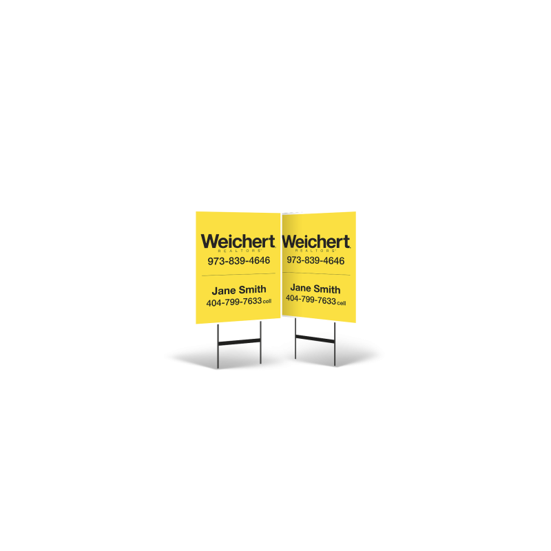 Weichert Capital Region 24"X30" Two-Sided Non-Photo Styrene Yard Sign With Black Stand