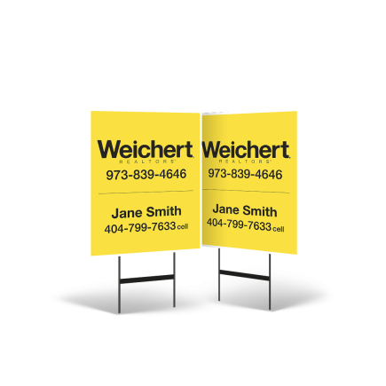Weichert Capital Region 24"X30" Two-Sided Non-Photo Styrene Yard Sign With Black Stand