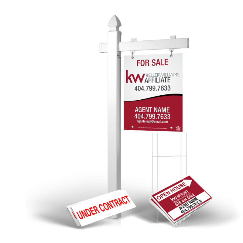 HOMERUN PACKAGE: 6' Easy Arm Post & 24"x30" Styrene Hanging Panel