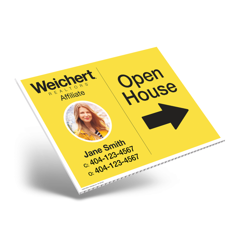 24" X18" ONE OR TWO SIDED CUSTOM COROPLAST SIGN PANEL For Weichert Affiliate