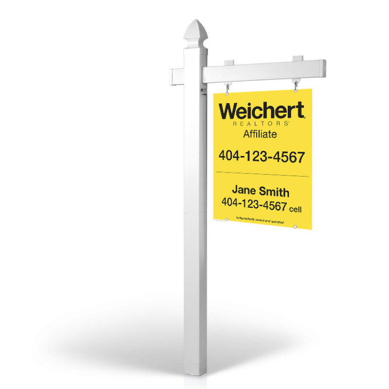 5' Easy Arm Post with 24"x30" Two-Sided Hanging Panels:Styrene,Reflective,Aluminum for Weichert Affiliate 5' Easy Arm Post with 24"x30" Two-Sided Hanging Panels:Styrene,Reflective,Aluminum for Weichert Affiliate