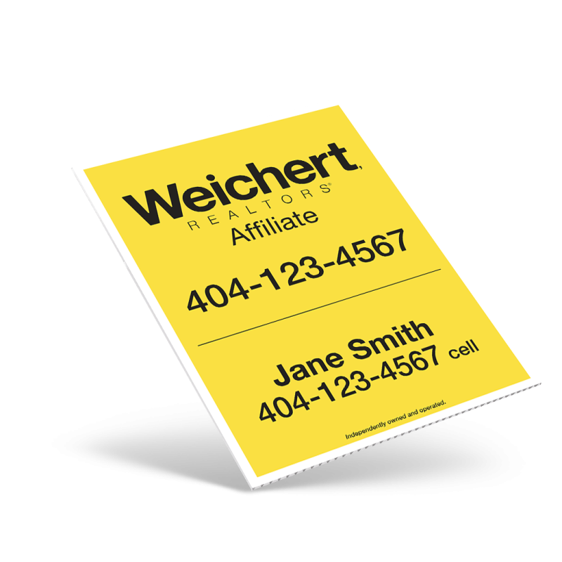 18"X24" ONE SIDED CUSTOM COROPLAST CONDO PANEL For Weichert Affiliate