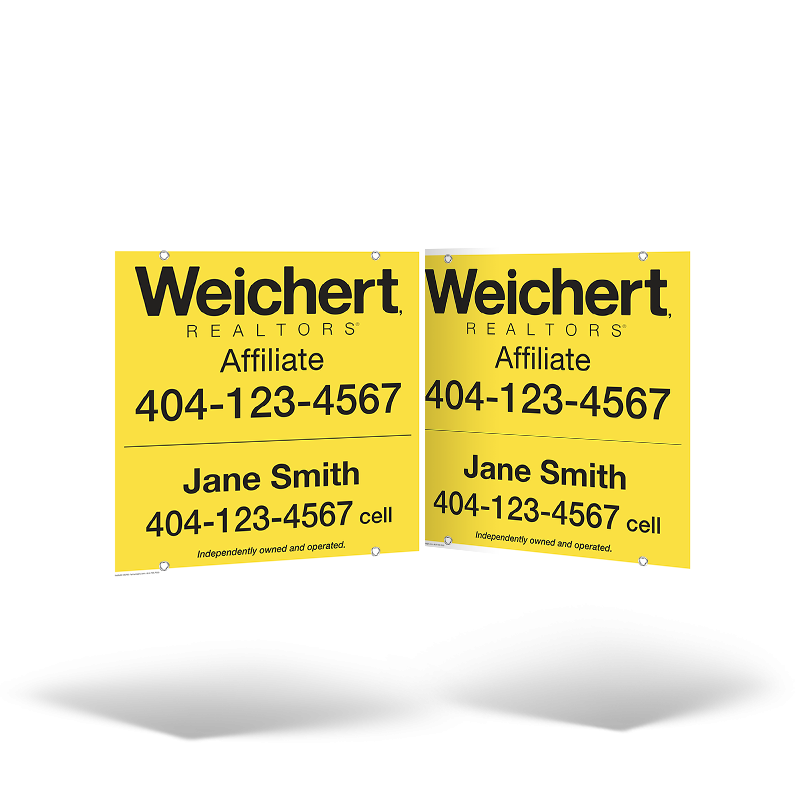 24x24 Two-Sided Styrene/Aluminum Hanging Panel w/ Grommets for Weichert Affiliate