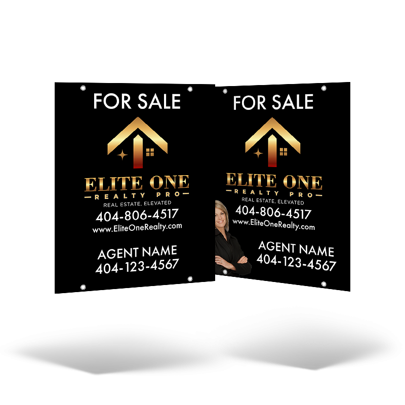 24x30 Two-Sided Styrene/Aluminum Hanging Panel w/ Grommets for Elite One Realty Pro