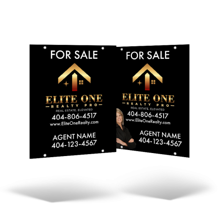 24x30 Two-Sided Styrene/Aluminum Hanging Panel w/ Grommets for Elite One Realty Pro