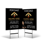 24"x30" Two-Sided Styrene/Reflective Yard Sign on Black Powder-Coated Stand for Elite One Realty Pro
