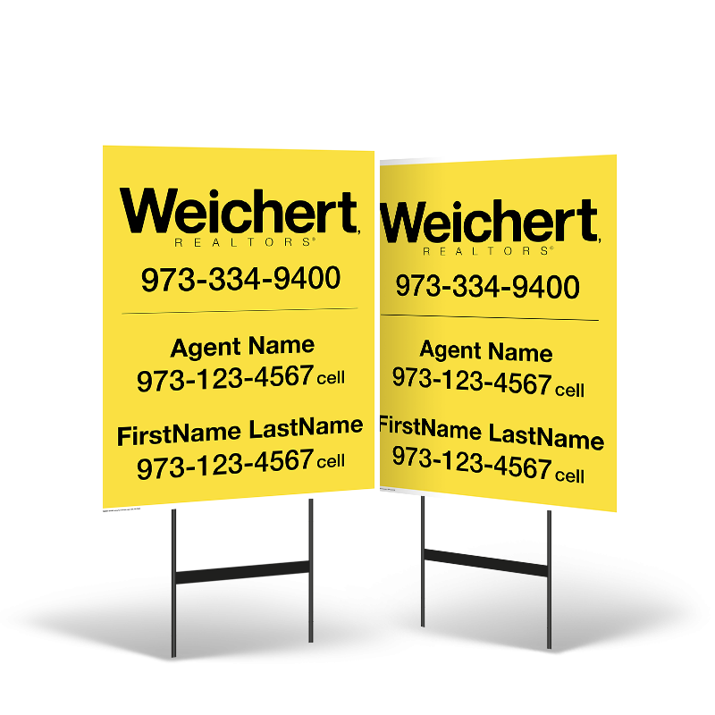 24"x30" Two-Sided Styrene Yard Sign on Black Powder-Coated Stand for Weichert Affiliate
