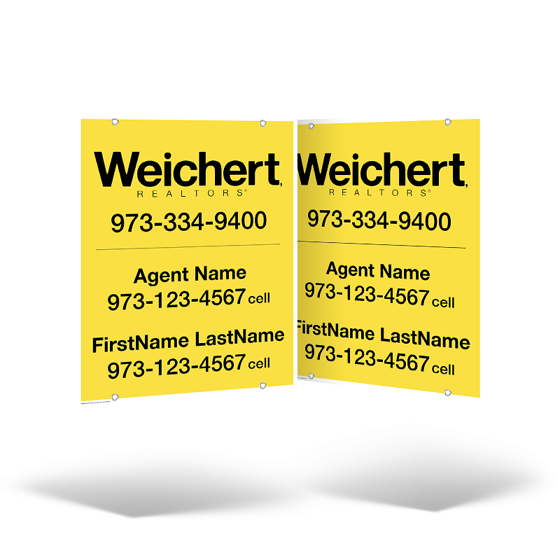 24x30 Two-Sided Aluminum Hanging Panel w/ Grommets for Weichert Affiliate