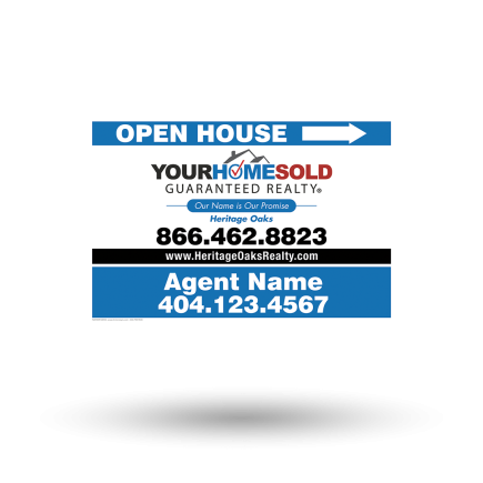 18"x12" Two-Sided Coroplast Sign Panels: Generic & Custom Printed Options for Heritage Oaks Realty