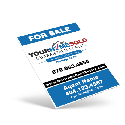 18"X24" ONE SIDED CUSTOM COROPLAST PANEL DESIGNED TO FIT IN A WINDOW for Heritage Oaks Realty