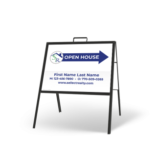 24" X 18" FOLDING "A" FRAME W/ TWO 24"X18" STYRENE CUSTOM PRINTED INSERTS For Sellect Realty